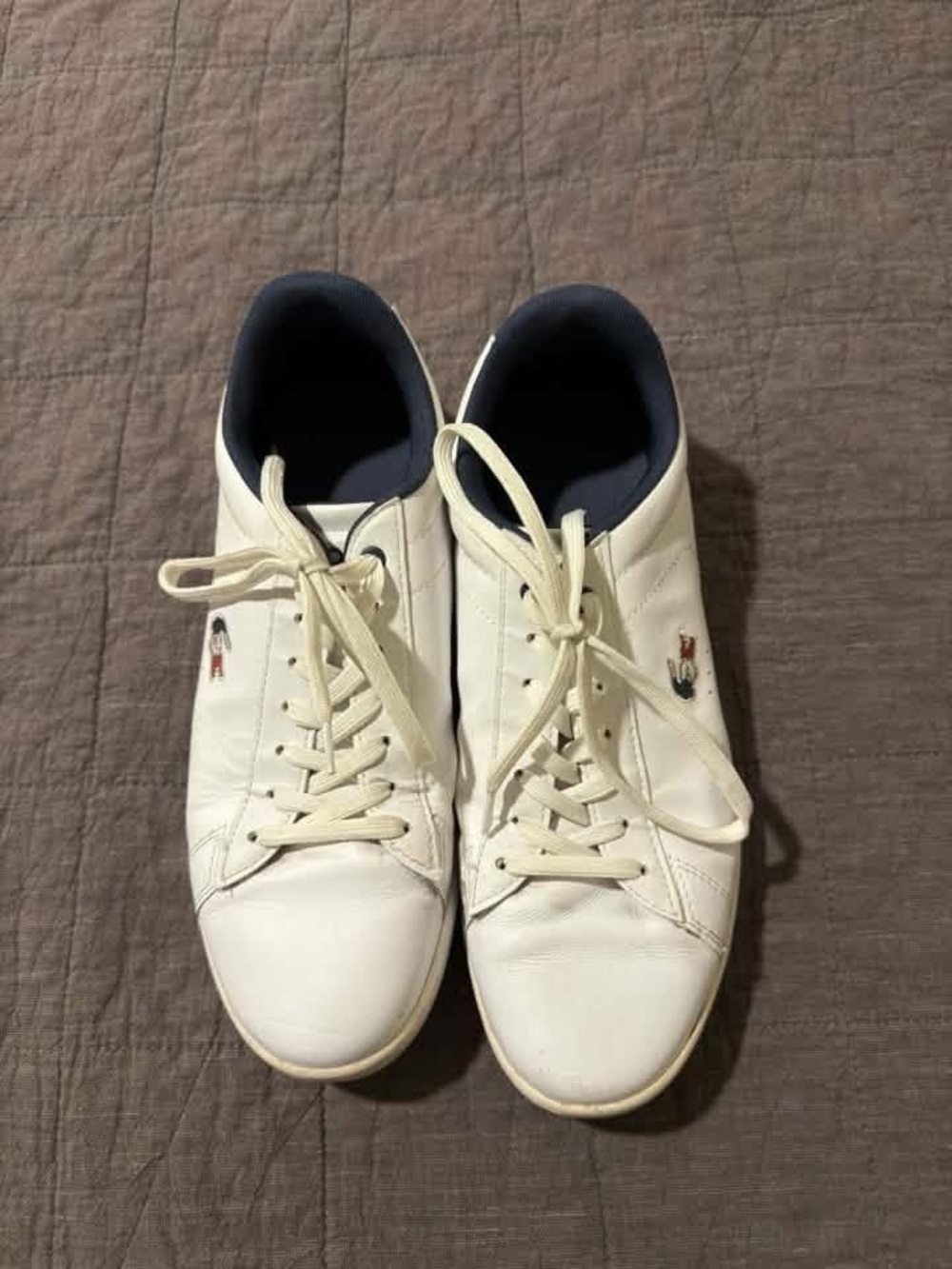 Men's Cream Leather Lacoste Sneakers